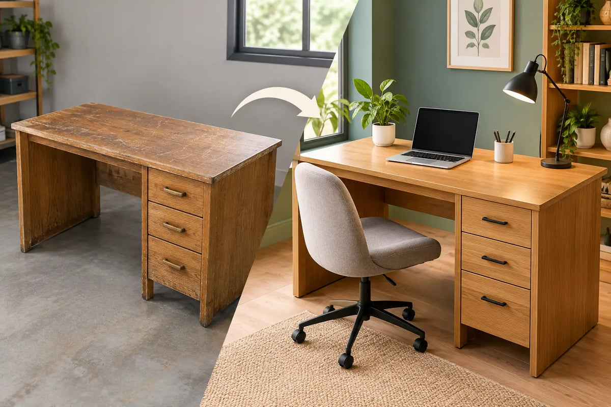 Oak Desk Transformation That Lasts for Years