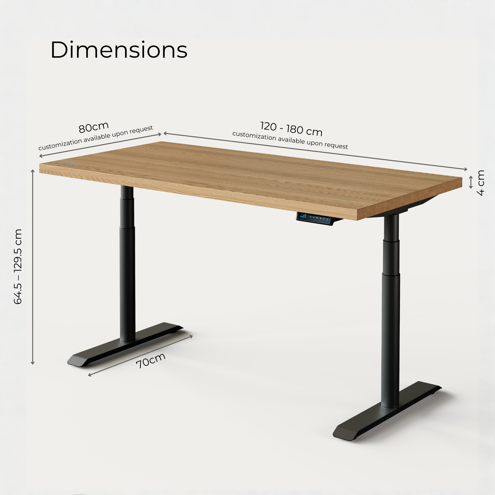 OAKO desk #Solid Wood Combo_Golden Crust ā Black