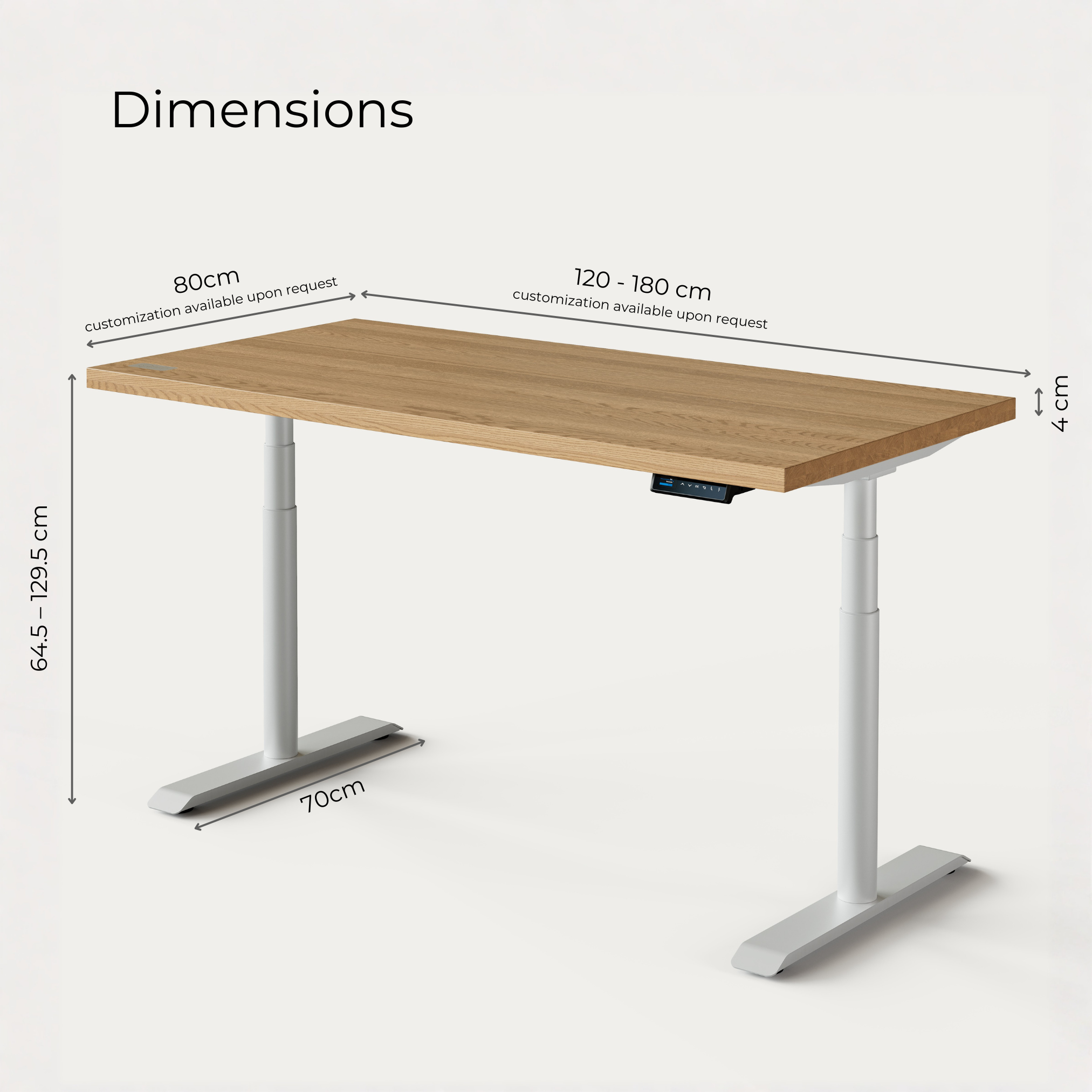 OAKO desk #Solid Wood Combo_Golden Crust ā White
