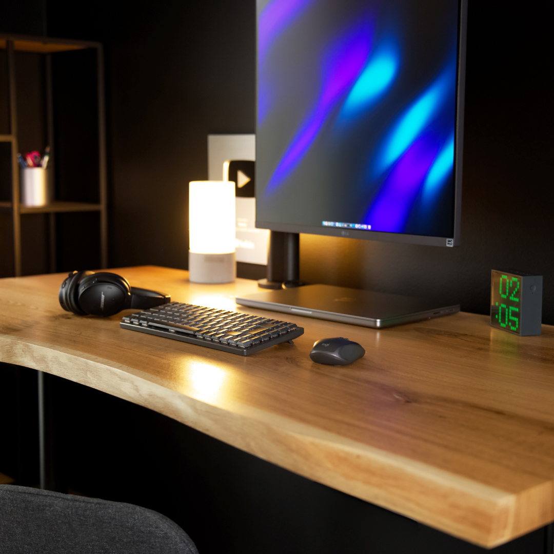 OAKO desk #Alive Wood Combo_Natural - Black