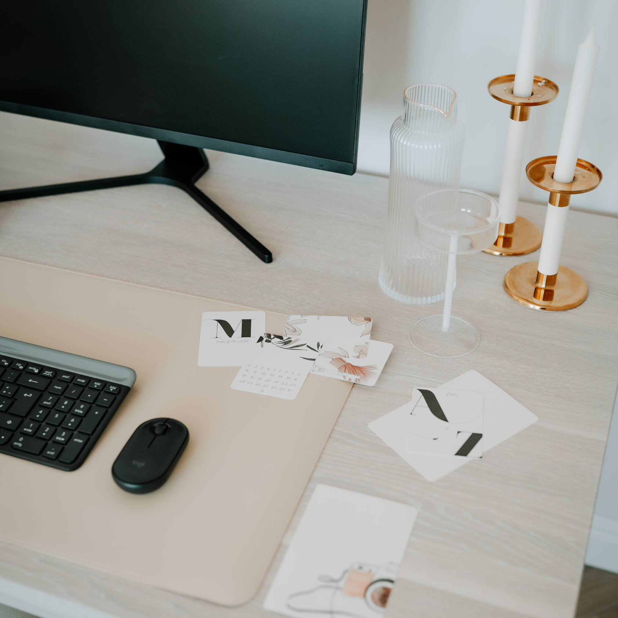 OAKO desk #Solid Wood Combo_White Mist ā White