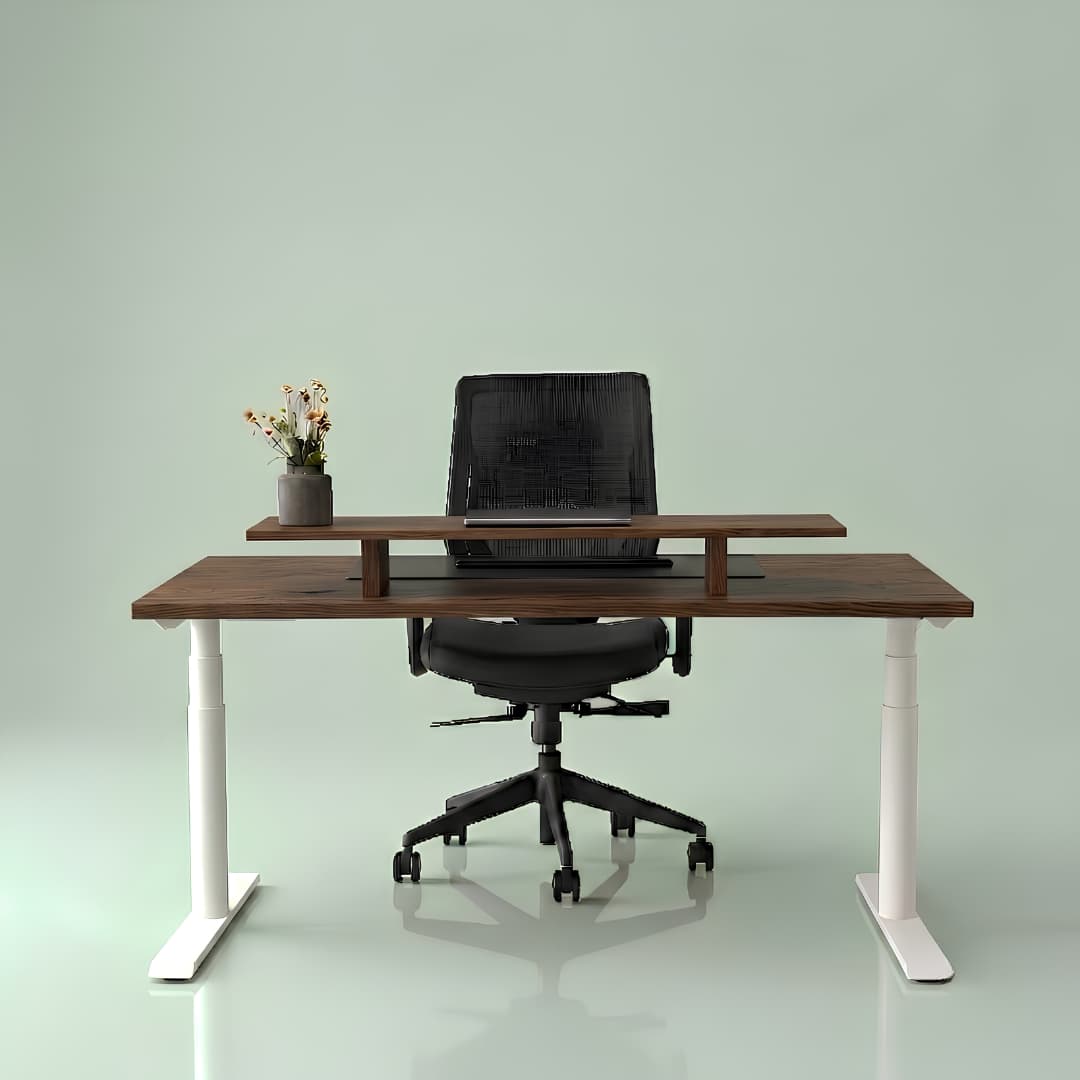 OAKO desk #Solid Wood Combo_Mahogany — White