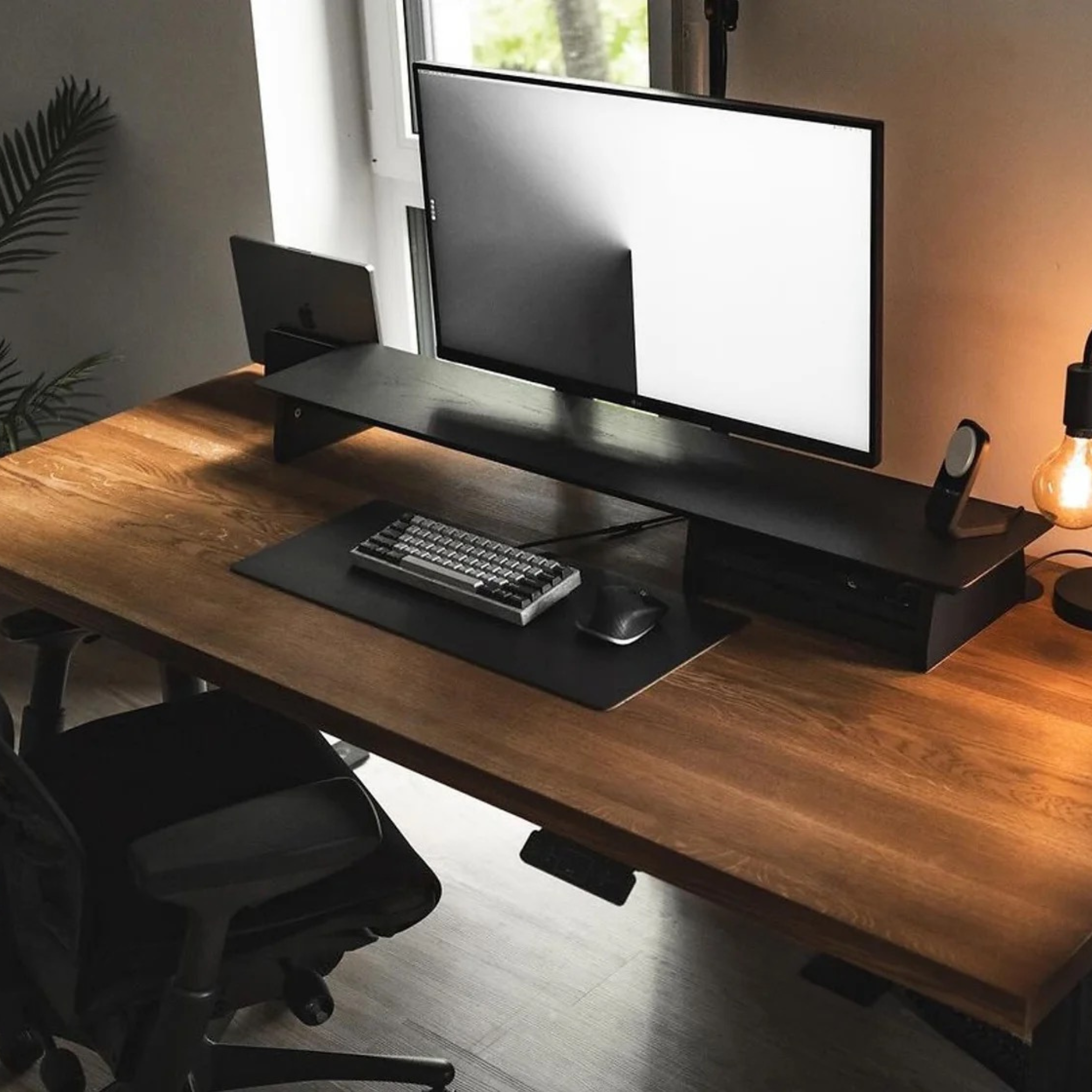 OAKO desk #Solid Wood Combo_Mahogany ā Black