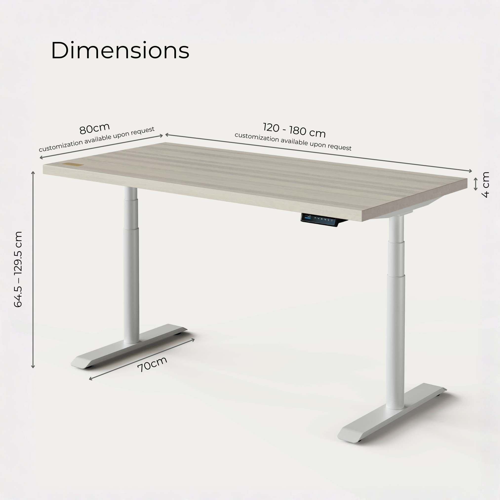 OAKO desk #Solid Wood Combo_White Mist ā White