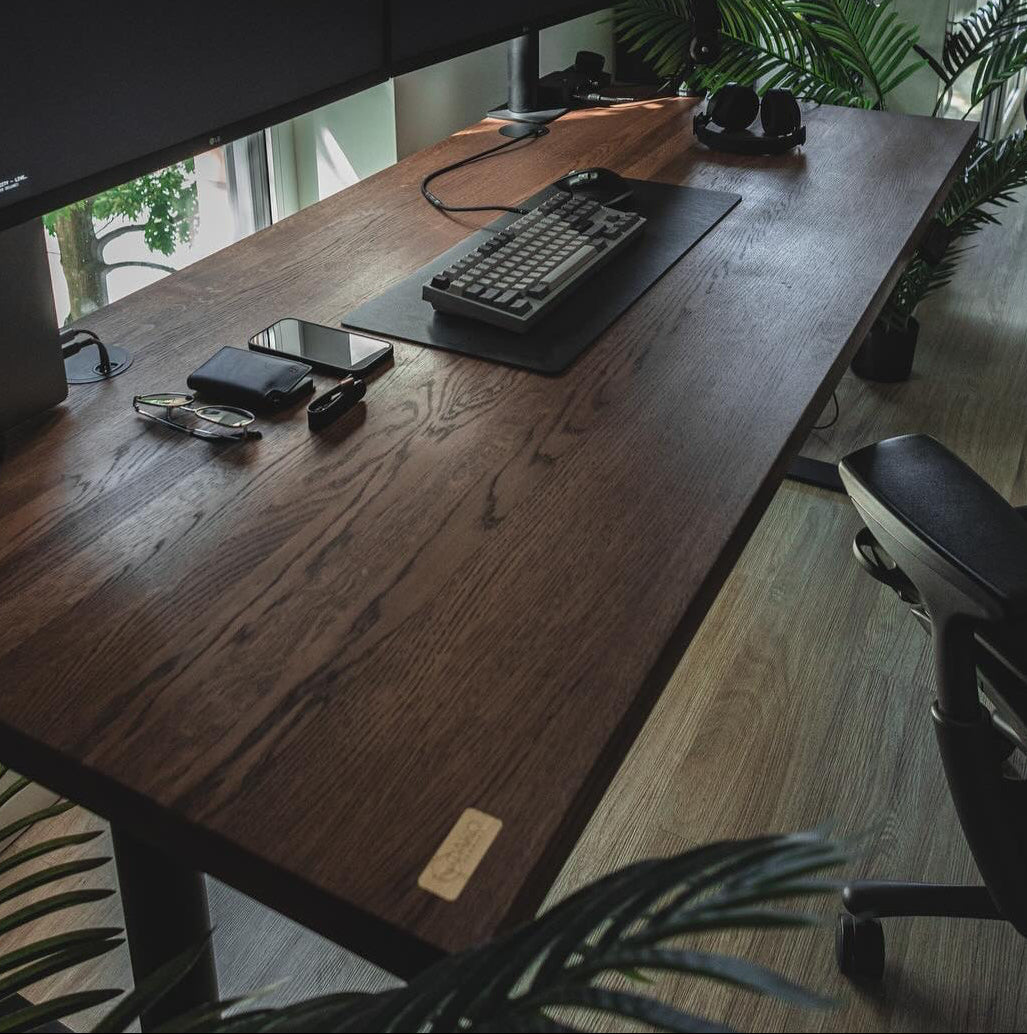 OAKO desk #Solid Wood Combo_Mahogany — Black