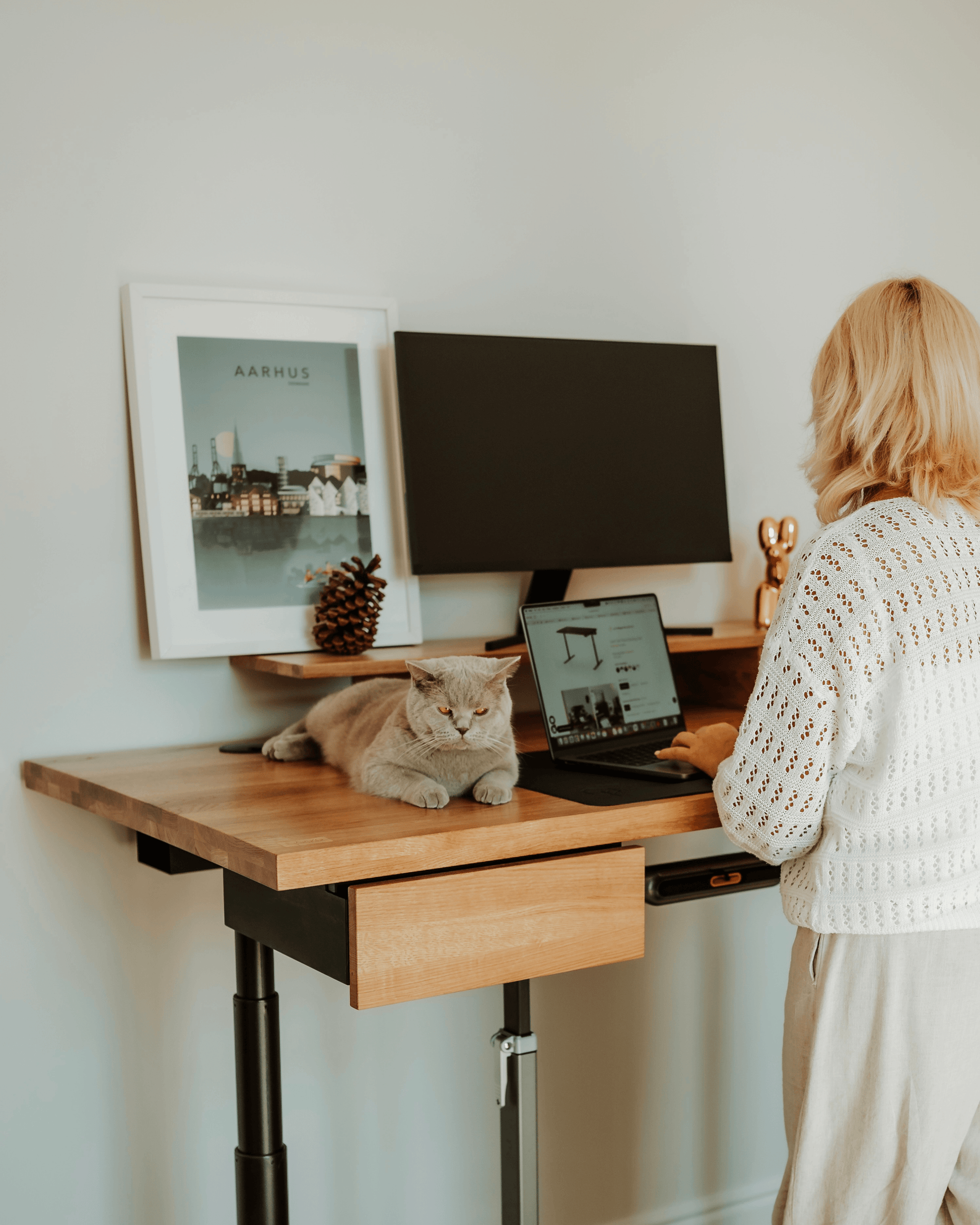 Premium Stand Desk | Premium Wooden Stand Desk | OAKO Denmark