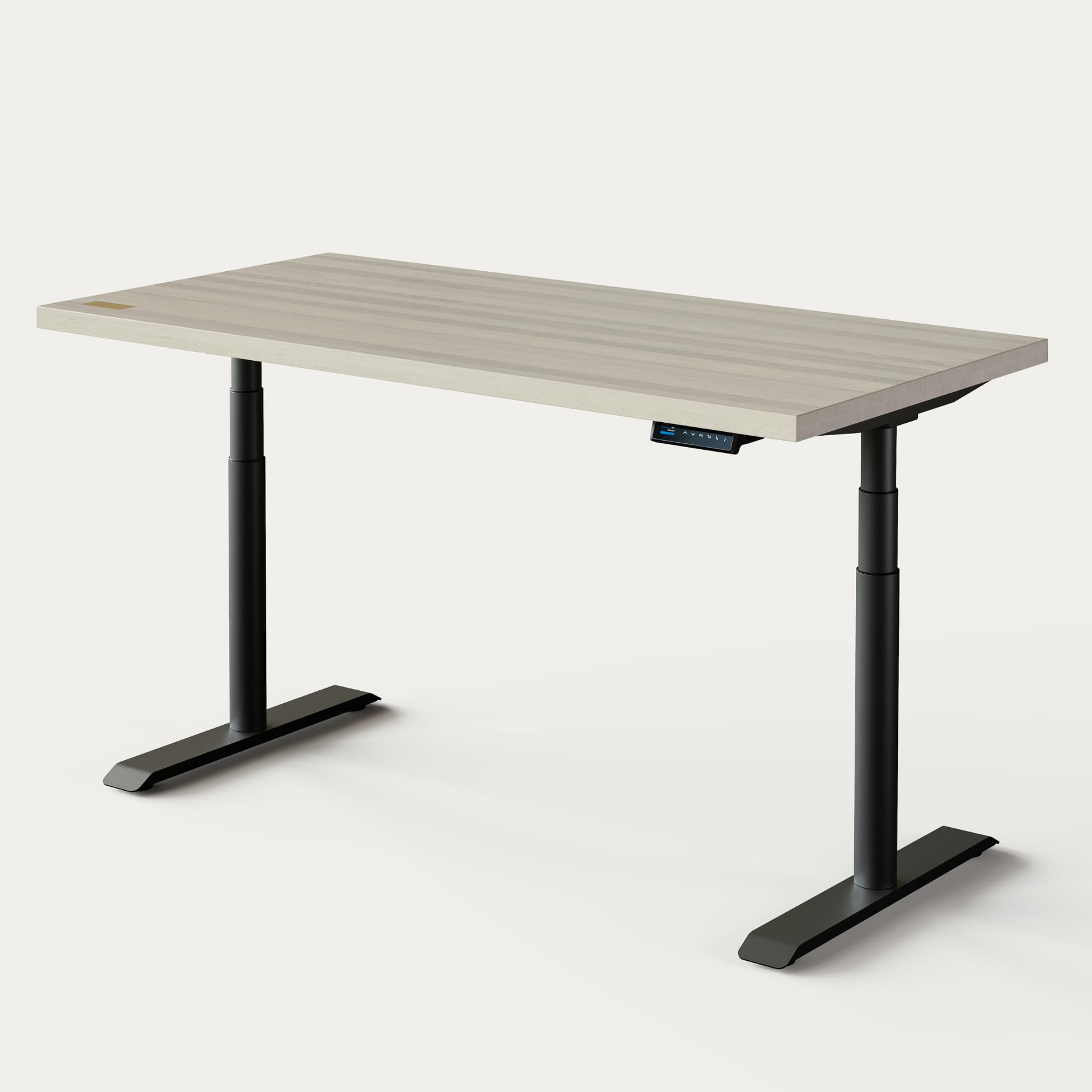 OAKO desk #Solid Wood Combo_White Mist - Black