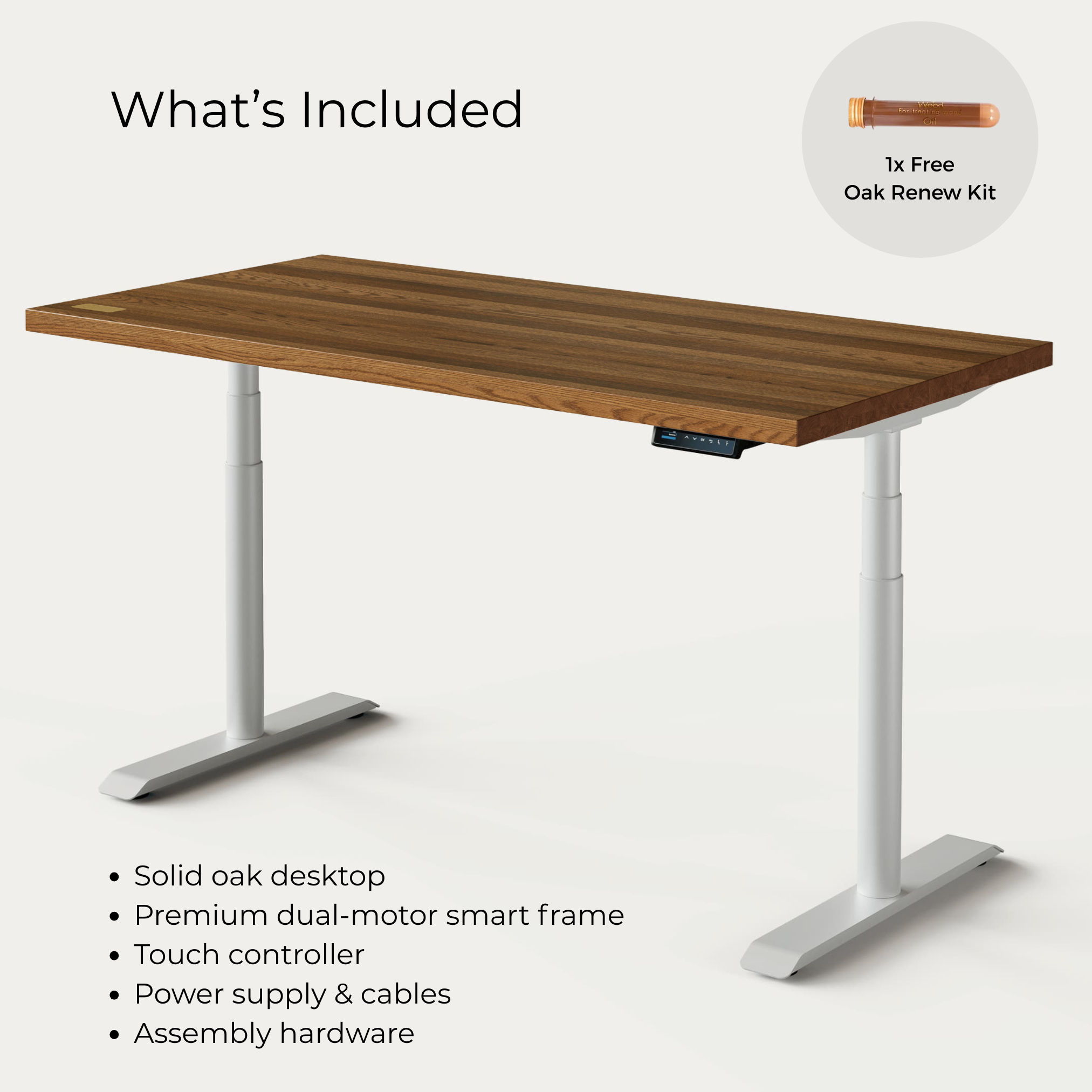 OAKO desk #Solid Wood Combo_Mahogany — White