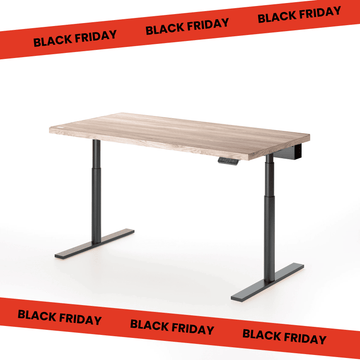 Solid Oak Standing Desk White Mist/Black