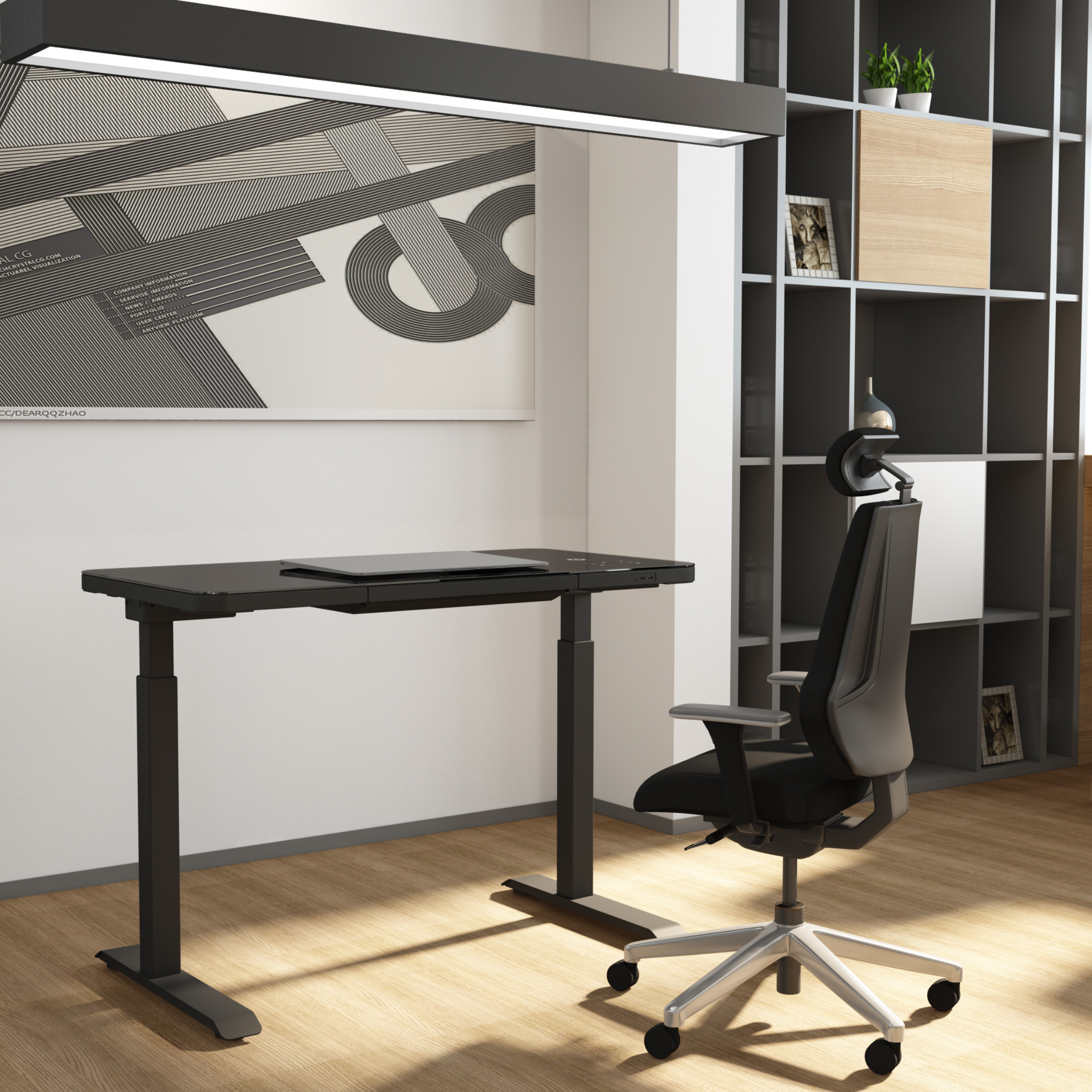 Kombinations-Schreibtisch für zu Hause #Farbe_Schwarz