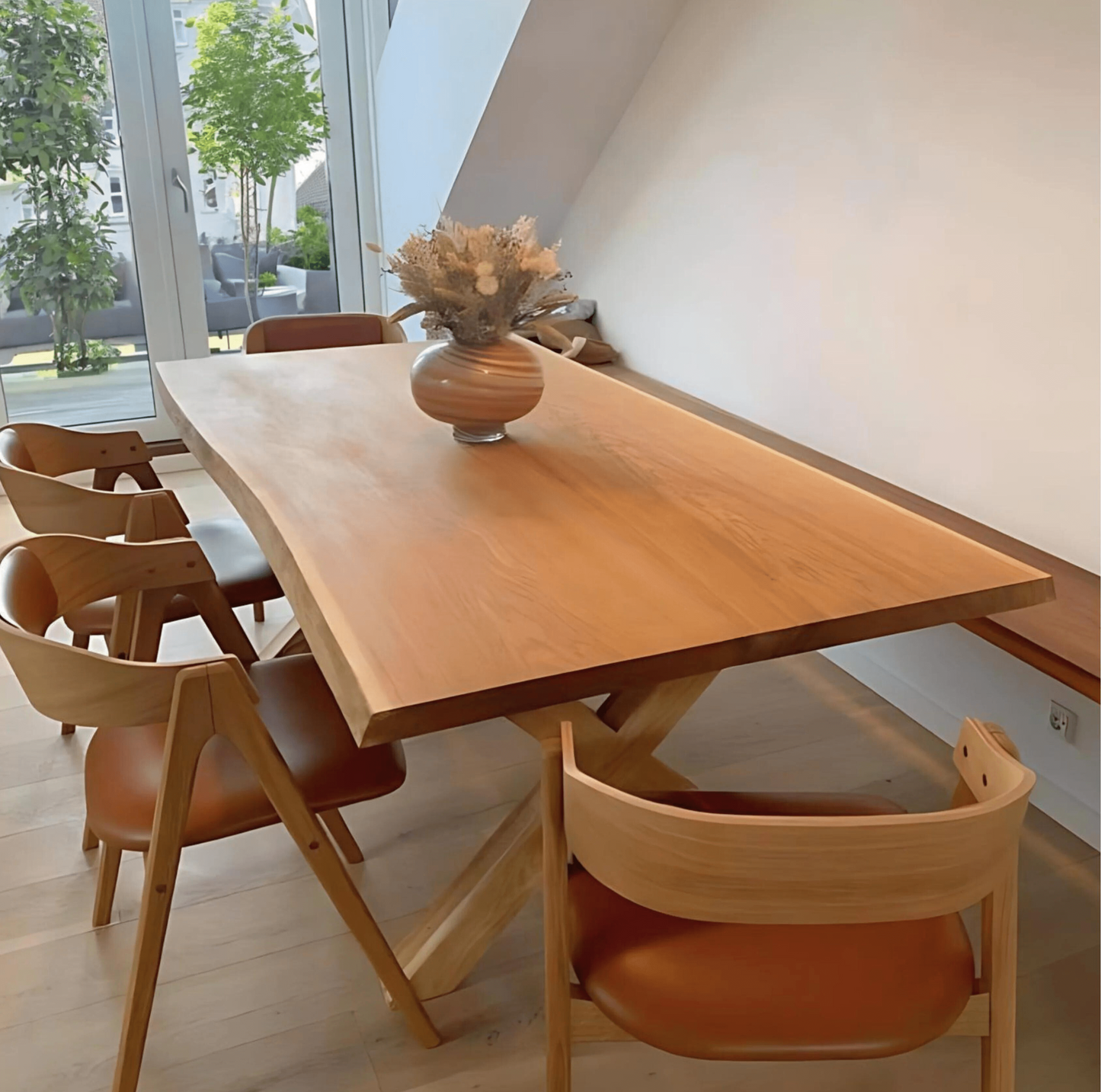 Natural Massive Oak Dining Table