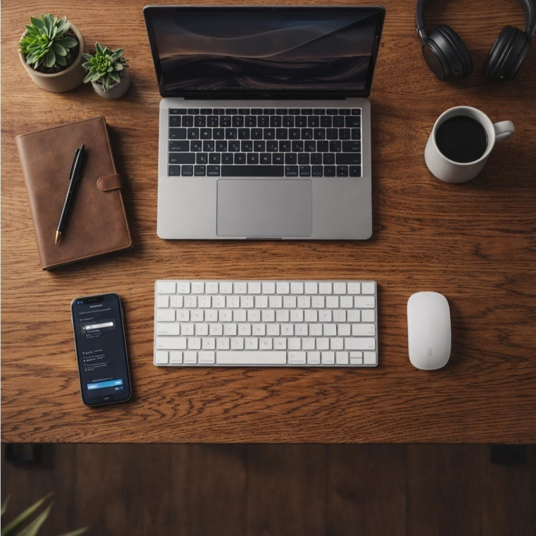 OAKO desk #Solid Wood Combo_Mahogany — Black